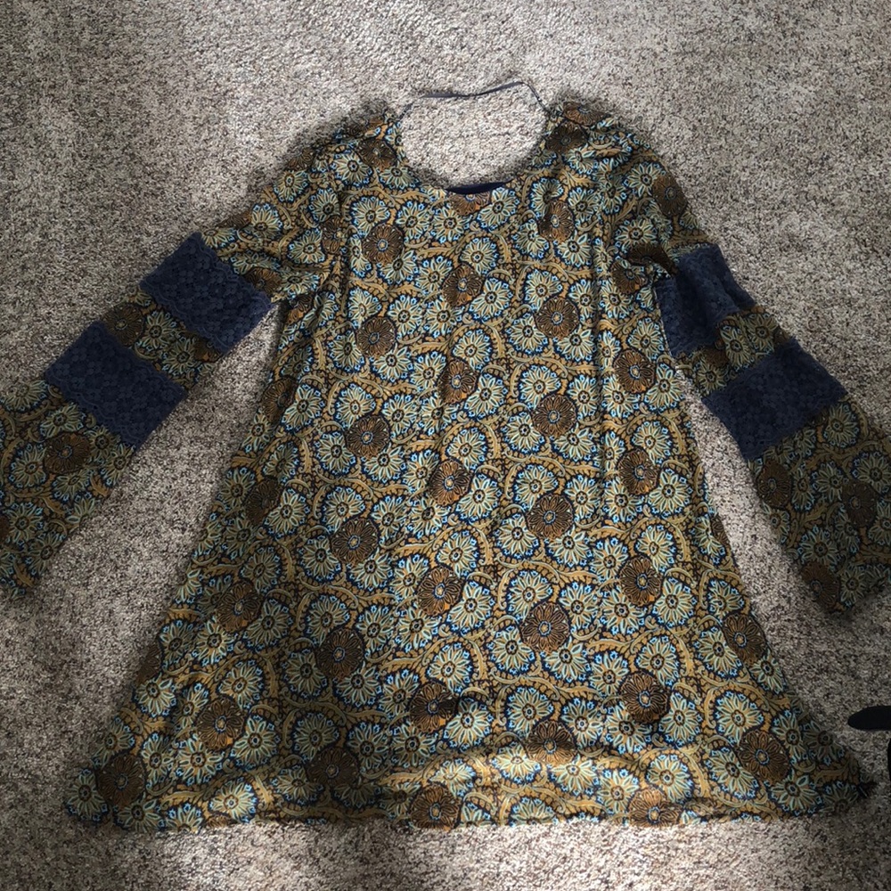 Hippie print flare dress